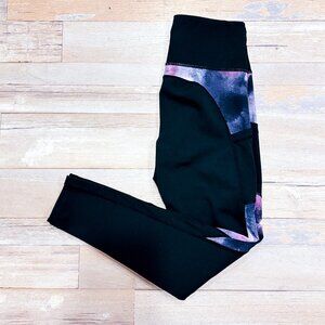 ARDENE Black and Purple Pocket Leggings | Activewear Athleisure | Medium